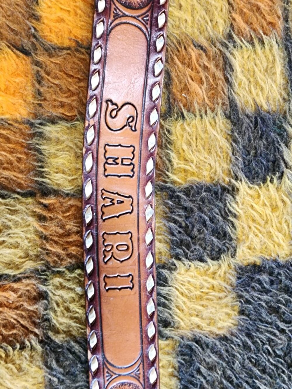 Justin Western Tooled Leather Belt | Personalized “Shari” View 3
